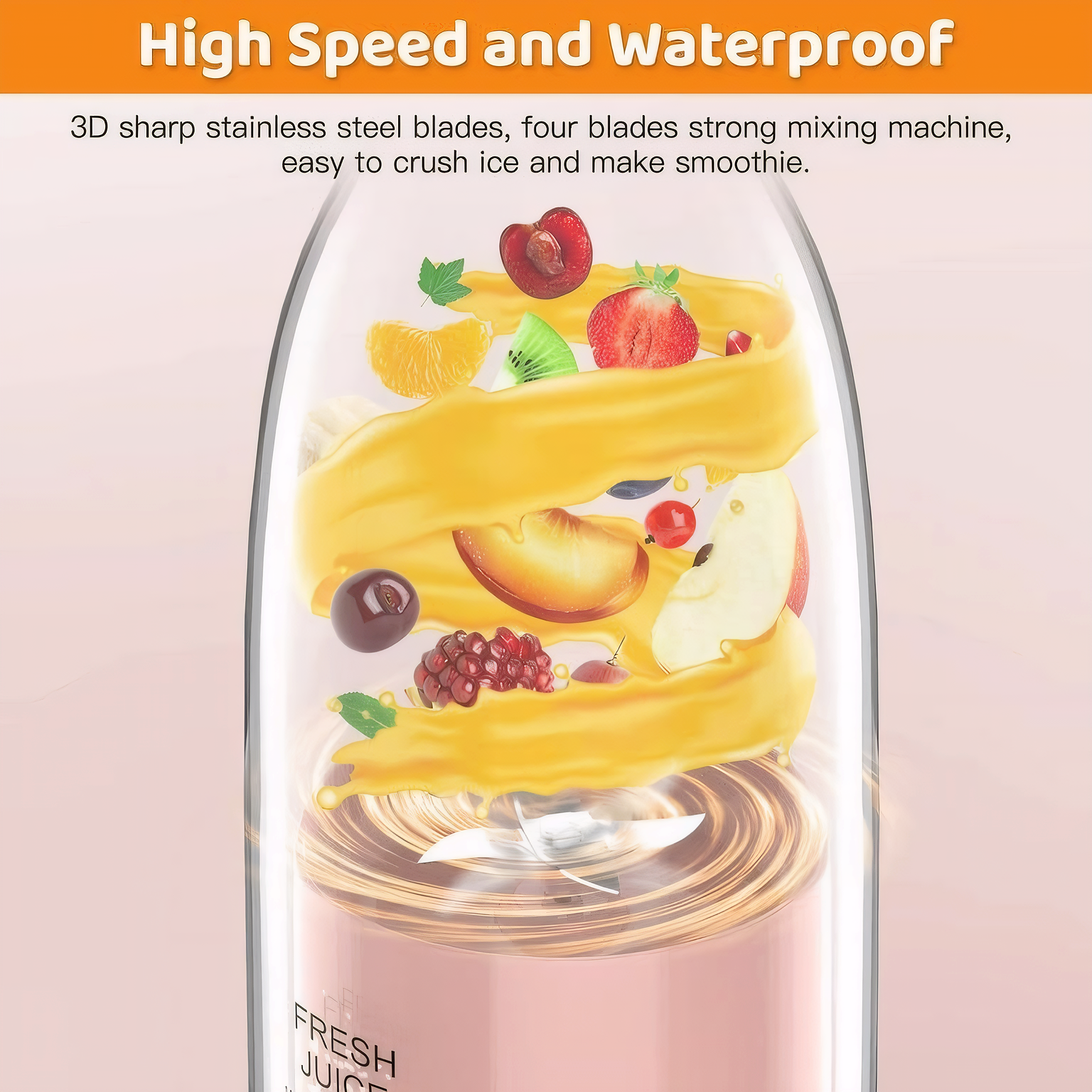 Portable Juicer Bottle USB Rechargeable - Mini Electric Fruit Blender for Smoothies & Shakes